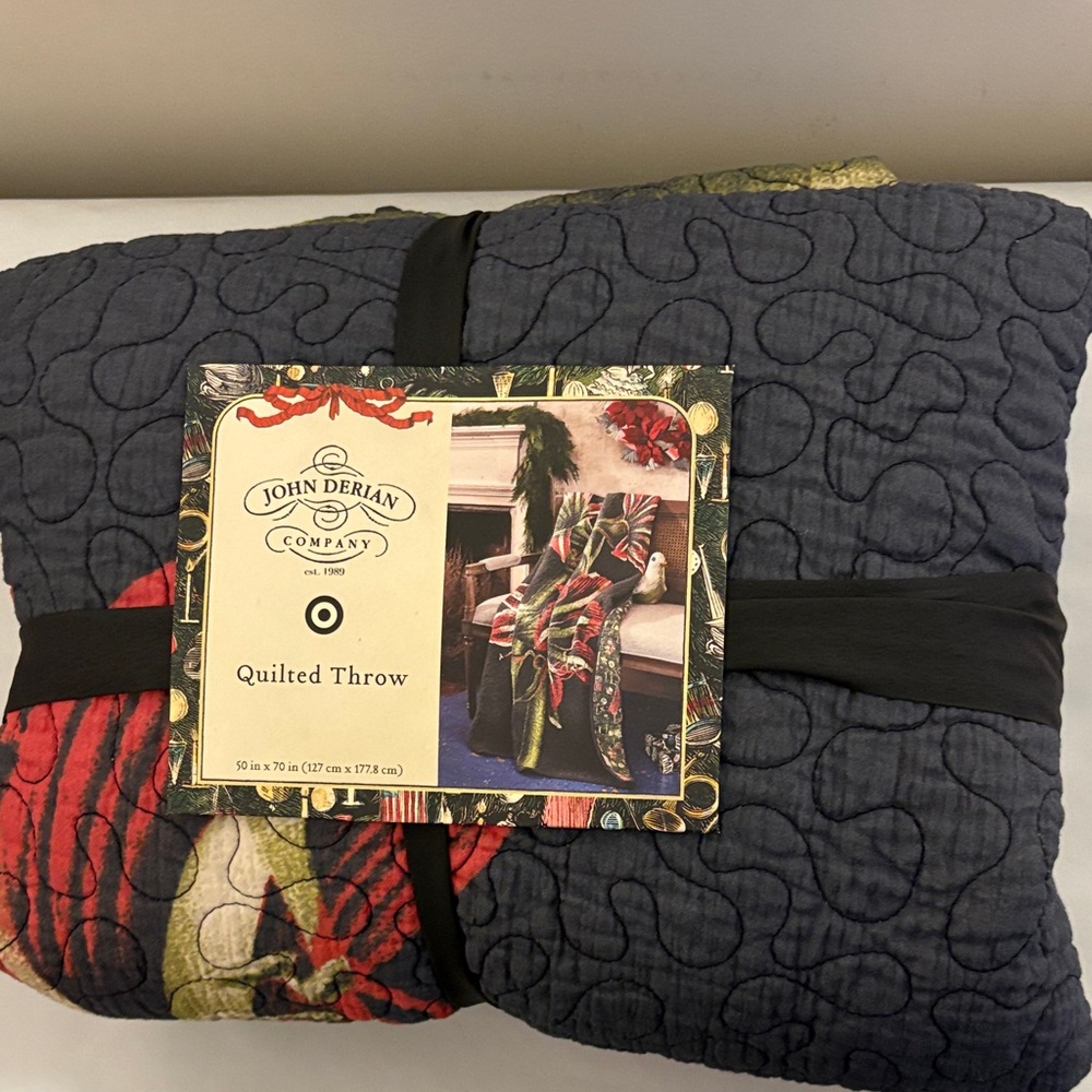 John Derian Target Blanket Quilted Throw Amaryllis Flower Cotton Quilt 2025 NWT